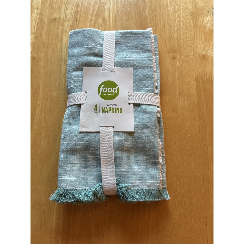 Food Network 4ct Woven Napkins NWT Aqua